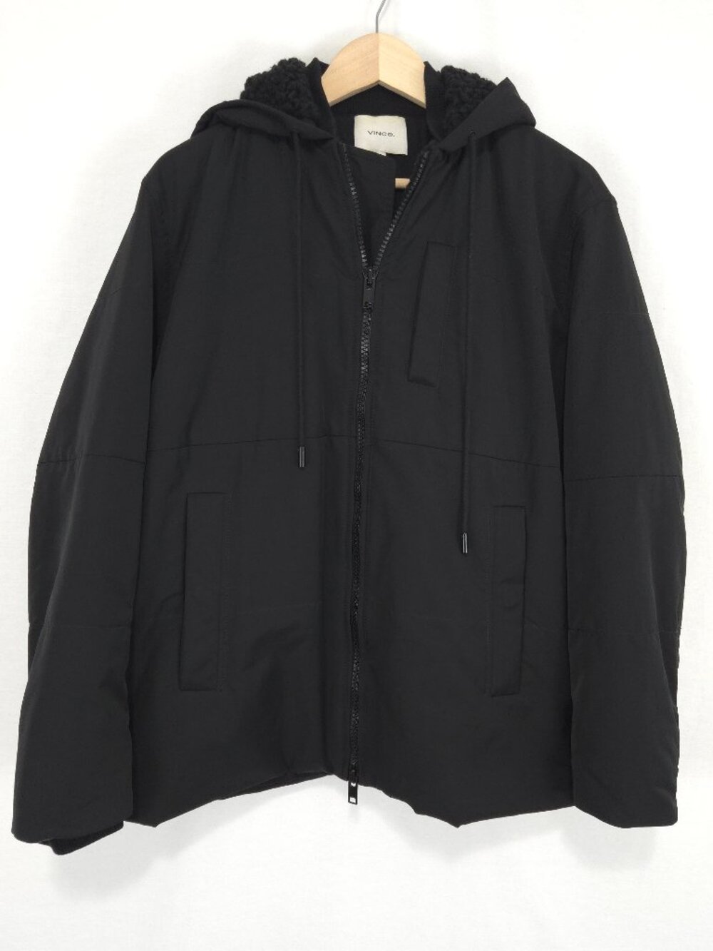 Vince Women's Black Quilted Faux Shearling Lined Jacket